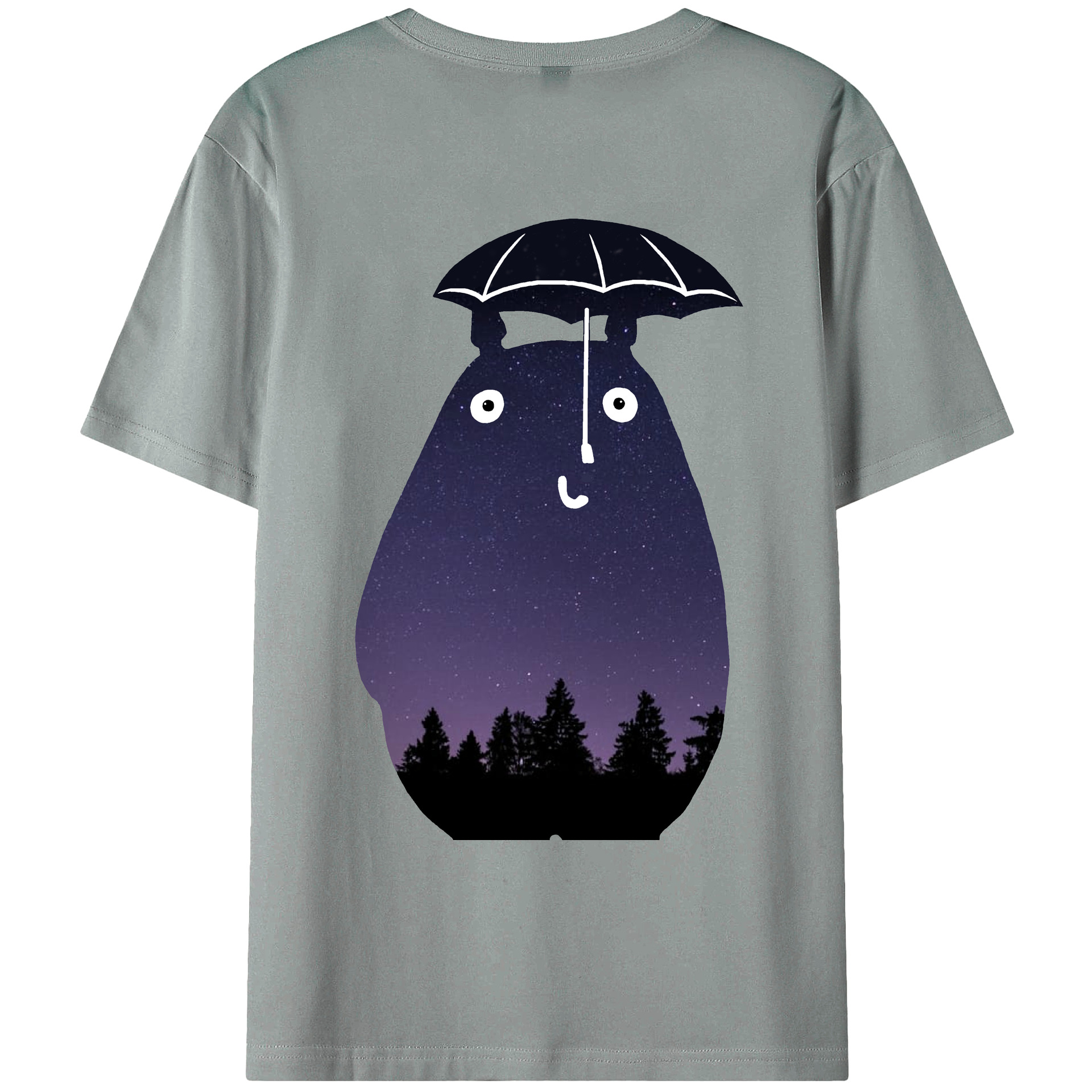 （画像用） となりのトトロ 草壁メイ 草壁サツキ My Neighbor Totoro Satsuki Kusakabe Mei Kusakabe 綿100％ メンズ半袖Tシャツ（バックプリント） 通気性